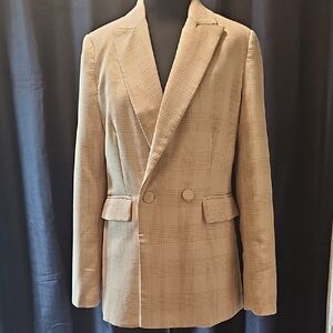 House of Harlow 1960 Plaid Cream & Tan Blazer